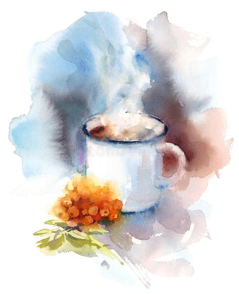 Rowan Berry, Coffee Watercolor, Berry Tea, Arches Watercolor Paper, Watercolor Books, Watercolor Landscape Paintings, Watercolor Paintings Tutorials, Watercolor Flowers Paintings, Tea Art