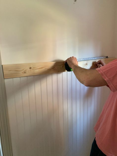 Bead Board Paneling Walls, Accent Wall Bead Board, Painting Beadboard, Bead Board Wall, Beadboard Entryway, Beadboard Half Wall, Installing Beadboard, Beadboard Ideas, Beadboard Trim