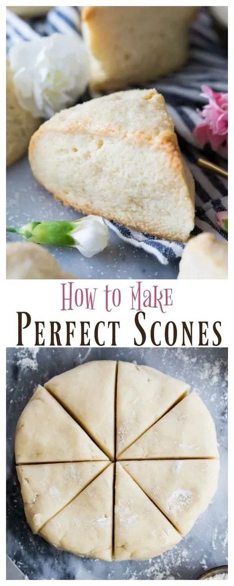 Beginner Breakfast Recipes, Make Ahead Scone Dough, Cafe Recipes Food, Plain Scones Recipe, Trish Yearwood Recipes, Perfect Scones, Flaky Scones, Perfect Scones Recipe, Easy Scones