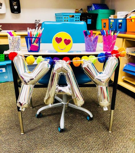 Classroom Vip Desk, Vip Student Desk, Vip Table, Student Of The Month, Balloon Letters, Amazing Husband, Classroom Tables, 4th Grade Ela, Super Teacher