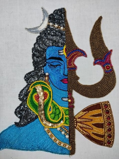 Aari embroidery work Arri Work Drawing, Aari Work Face Design, God Aari Work, God Aari Work Designs, All Beads Aari Work Design, Aari Work Project Design, Aari Work Motif, Aari Work Stitches, Aari Patch Work Designs