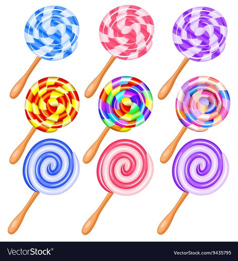 Cute Lollipop, Candy Car, Candy Images, Candy Clipart, Candy Lollipops, Preschool Activities Toddler, Shapes Preschool, Butterfly Printable, Vector Food