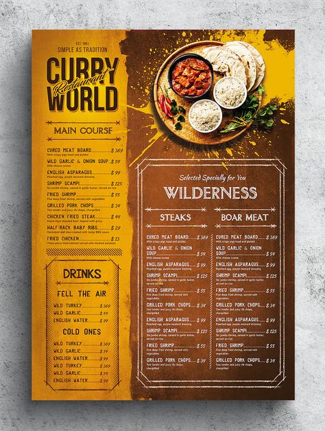 Card Menu Design, Indian Restaurant Menu Design Ideas, Indian Food Menu Design, Indian Restaurant Menu Design, Hotel Menu Card Design, Indian Poster Design, Menu Card Design Creative, Menu Layout Design, Indian Menu Design