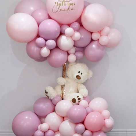 Baby Birthday Balloon, Balloon Hoop, Valentines Balloons Bouquet, Balloon For Birthday, Balloon Helium, Garland Balloon, Deco Ballon, Bear Baby Shower Theme, 1 Balloon