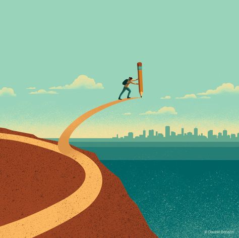 Life Journey Illustration, Transition Illustration, The Journey Art, Miscellaneous Aesthetic, Davide Bonazzi, Positive Future, Career Pathways, Meaningful Pictures, Conceptual Illustration