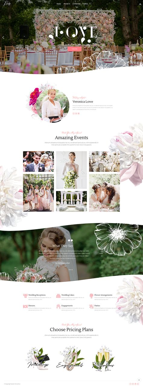 Create a charming website for your wedding planner business in no time with Bridge WordPress theme.  #wordpress #theme #design #layout #webdesign #bridge #business #professional #wedding #weddingplanner #weddingday Website Branding Design, Wedding Planner Guide, Wedding Planner Website, Wedding Website Design, Wedding Planner Business, Corporate Event Design, Planner Business, Creative Planner, Theme Wordpress