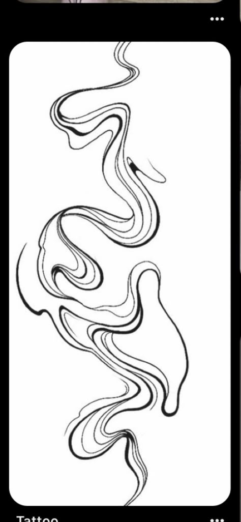 Abstract Swirl Tattoo Designs, Swirl Filler Tattoo, Water Line Art Tattoo, Winding Tattoo Arm, Wiggle Line Tattoo, Swirls Tattoo Designs, Tattoo Wavy Lines, Wave Lines Tattoo, Wavy Liquid Tattoo Leg