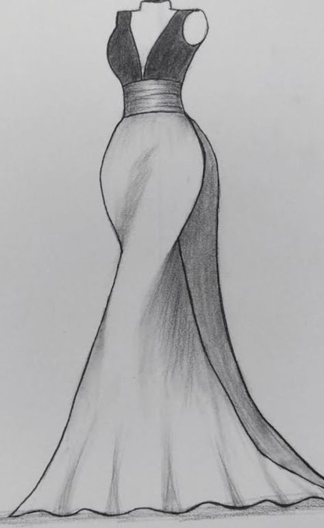 Dress Sketches Mannequin, Dress Sketches Design Easy, Fashion Sketches Face, Sketches Face, Draw Fashion Sketches, Dress Drawing Easy, Dress Outline, Fashion Illustration Poses, Draw Fashion