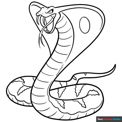 Free, printable Cobra coloring page for kids. Print it out or color it online. Cobra Drawing Easy, Snake Colouring Pages, Snake Coloring Pages Free Printable, Snake Activities, Cobra Drawing, Cartoon Lizard, Series Journal, King Cobra Snake, Coloring Pictures For Kids