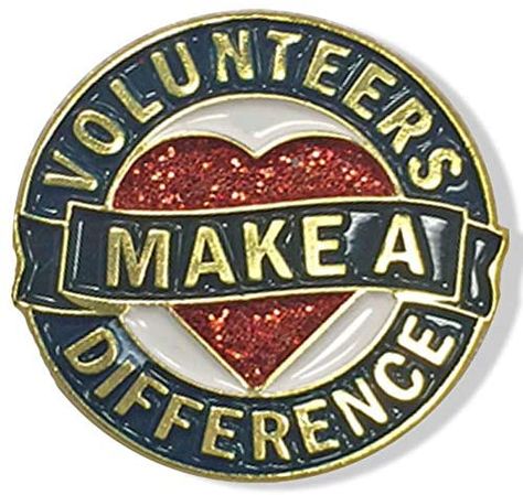 AmazonSmile : 1 Inch Diameter Die Struck Brass Plated Volunteers Make A Difference Heart Lapel Pin - Pack of 12 : Office Products Church Volunteers, Volunteer Appreciation Gifts, Reward And Recognition, Volunteer Appreciation, Recognition Awards, Show Appreciation, Enamel Lapel Pin, Poly Bags, Appreciation Gifts