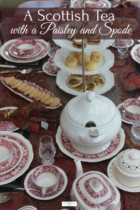 Spode Tablesettings, Scottish Afternoon Tea, Scottish Tea Party, Tea Table Setting, Scottish Tea, Tea Therapy, Afternoon Tea Ideas, Tea Cottage, Bridgerton Party