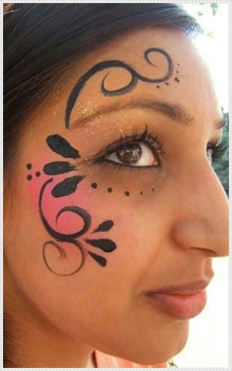 Face Paint Ideas For Adults, Easy Face Paint Ideas, Easy Face Paint, Carnaval Make-up, Easy Face Painting Designs, Festival Face Paint, Face Paint Ideas, Cheek Art, Girl Face Painting