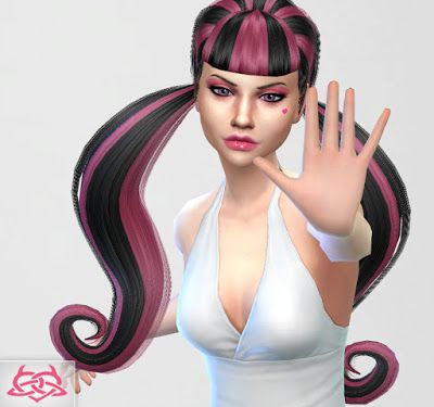 My Sims 4 Blog: Draculaura Hair by ColoresUrbanos Draculaura Sims 4 Cc, Draculaura Hair, Sims 4 Controls, Monster High Cosplay, Ts4 Hair, 4 Hairstyles, Sims 4 Blog, Sims 4 Anime, My Sims