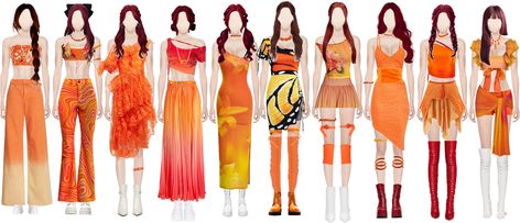 5twm2dbcf6 on ShopLook | The easiest way to find the perfect outfit Orange Stage Outfit, White Shoes Png, Shoes Png, Orange Boots, Kpop Fits, Performance Outfits, Outfits Girl, Orange Pants, Tour Outfits