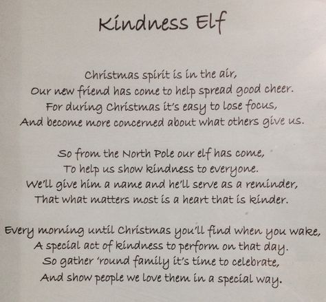 Cute alternative to elf on a shelf Kindness Elves Letter, Kindness Elf Arrival Letter, Elves Ideas, Kindness Elf, Christmas Robot, Christmas Bingo Printable, Elf Arrival Letter, Classroom Elf, Christmas Kindness