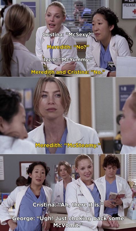 Grays Anatomy Memes, Izzie Greys Anatomy, Greys Anatomy George, Cristina And Meredith, Greys Anatomy Quotes, Greys Quotes, Anatomy Memes, Greys Anatomy Episodes, Gray's Anatomy