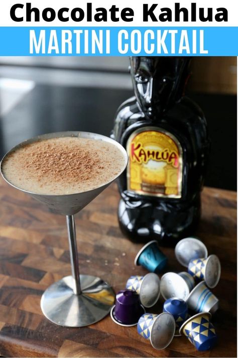 Kahlua Martini, Chocolate Martini Godiva, Coffee Martini Recipe, Baileys And Vodka, Coffee Martini, Kahlua Drinks, Chocolate Martini Recipe, Kahlua Coffee, Espresso Vodka