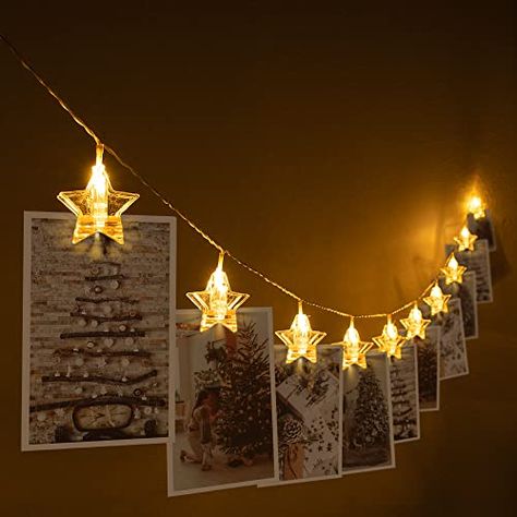 Galaxy String Lights, Polaroid Photo Display, Picture Clips, Light Up Pictures, Star Aesthetic, Battery Operated String Lights, Picture Hanger, Polaroid Photo, Clip Lights