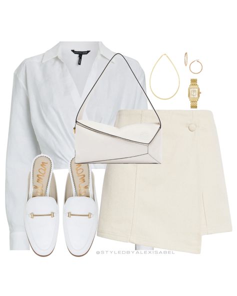 Elegant Outfits Aesthetic, Short Semi Formal Dresses, Ivory Skirt, La Outfits, Overall Outfit, Marissa Webb, Pakaian Feminin, Casual College Outfits, Stylish Eve