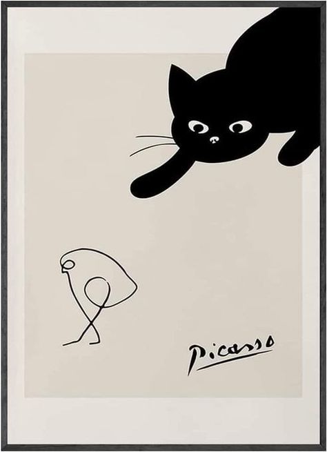 Picasso Cat, Picasso Paintings, Art Walk, Enamel Paint, Cat Painting, Cat Illustration, Pablo Picasso, Cat Design, Grafik Design