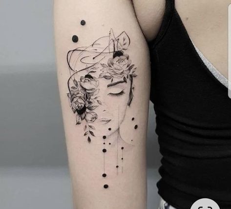 Tricep Tattoos, Inspiration Tattoos, Seni 2d, Thigh Tattoos Women, Modern Tattoos, Discreet Tattoos, Sleeve Tattoos For Women, Elegant Tattoos, Feminine Tattoos