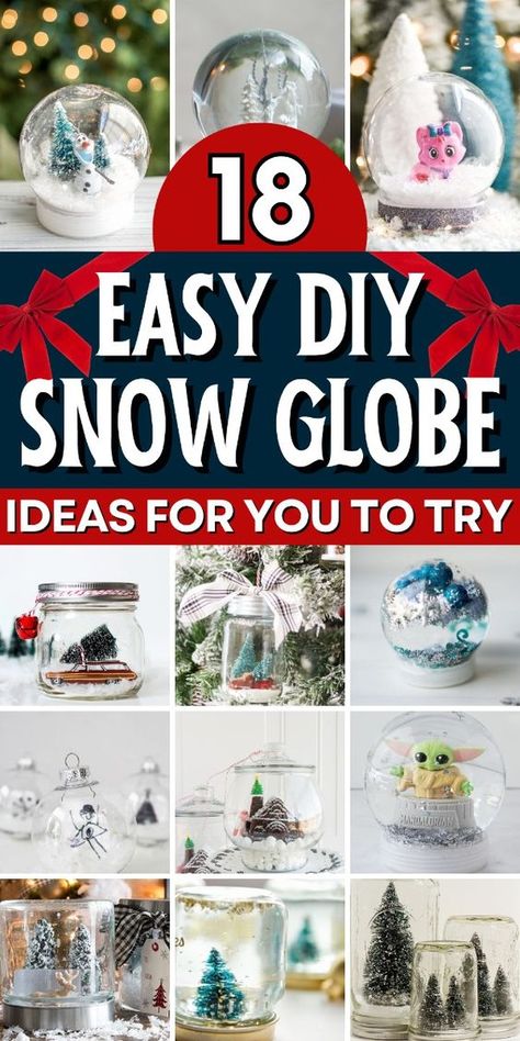 Create your own winter wonderland with these magical DIY snow globe projects. Christmas Ornament Snow Globe, Making Your Own Snow Globe, How To Make A Snow Globe Diy, Globe Crafts Diy, How To Make Snow Globes, Christmas Globes Diy, How To Make A Snow Globe, Diy Snow Globe Mason Jar, Snowglobe Ideas