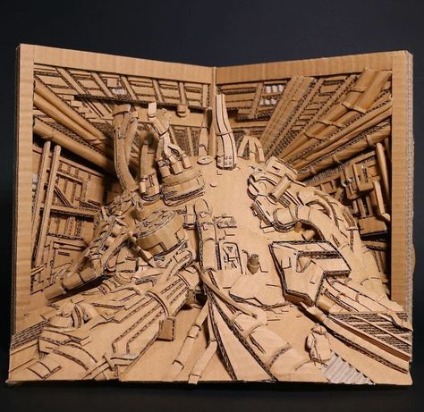 Cardboard Relief, Cardboard Art Sculpture, Amazon Boxes, Cardboard Box Crafts, Cardboard Painting, Cardboard Sculpture, Cardboard Art, Cardboard Paper, Cardboard Crafts