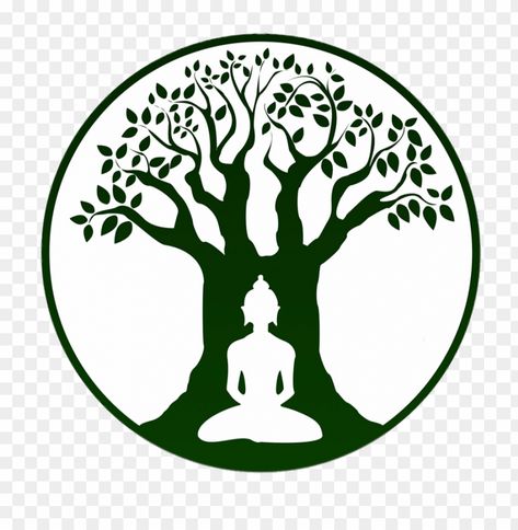 Bodhi Tree Art Design, Bodhi Tree Drawing, Tree Easy Drawing, Bodhi Day, Buddha Clipart, Bodhi Tree Art, Buddha Image Wallpaper Hd, Peepal Tree, Green Silhouette