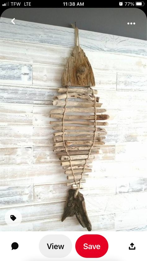 Tre Kunst, Driftwood Diy, Driftwood Art Diy, Driftwood Projects, Driftwood Wall Art, Wood Items, Driftwood Sculpture, Driftwood Decor, Driftwood Crafts