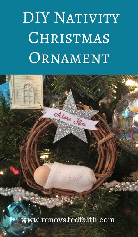 Christian Christmas Crafts, Homespun Christmas, Christmas Devotional, Diy Nativity, Christ Centered Christmas, Christian Ornaments, Inexpensive Crafts, Christmas Crafts For Adults, Nativity Christmas