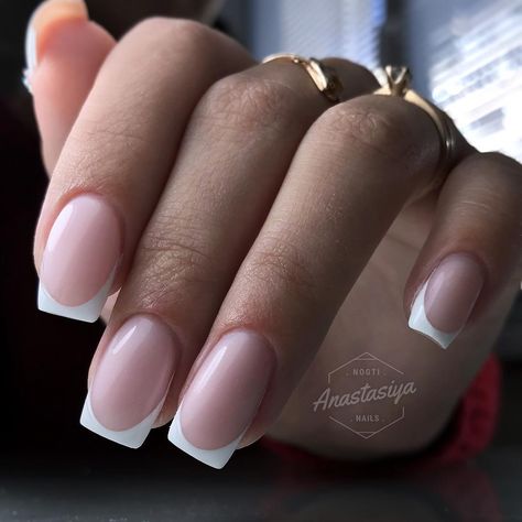 French Manicure Nails, Manicure Gel, White Acrylic Nails, French Tip Acrylic Nails, French Acrylic Nails, Her Nails, Acrylic Nails Coffin Short, Short Acrylic Nails Designs, White French