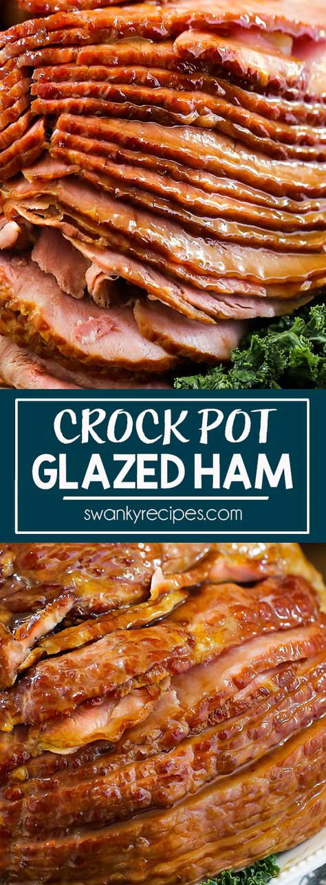 Crockpot Glazed Ham, Ham For Easter, Sugar Ham, Holiday Ham Recipes, Brown Sugar Ham, Ham Glaze Recipe, Honey Glazed Ham, Crockpot Ham, Slow Cooker Ham