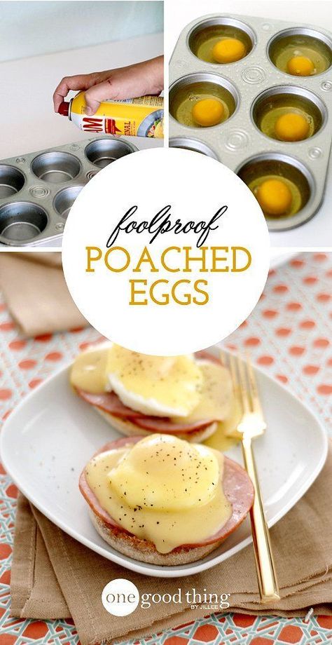 How to make foolproof poached eggs #PoachedEggs #DIYPoachedEggs Oven Poached Eggs, Poaching Eggs, Egg Benedict, Poached Egg, Muffin Tins, Egg Breakfast, Breakfast Brunch Recipes, Poached Eggs, Deviled Eggs