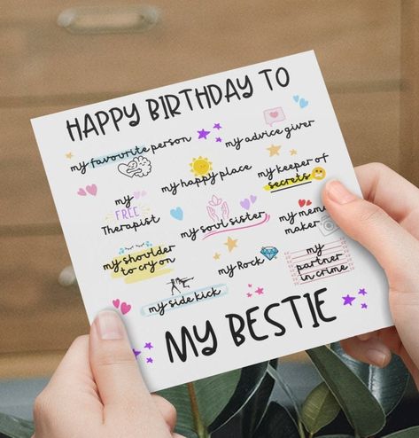 My Bestie Birthday, Bestie Birthday Card, Birthday Card Unique, Best Friend Birthday Card, Birthday Bestie, Funny Best Friend, Happy Birthday Bestie, Best Friend Birthday Cards, Happy Birthday Cards Handmade