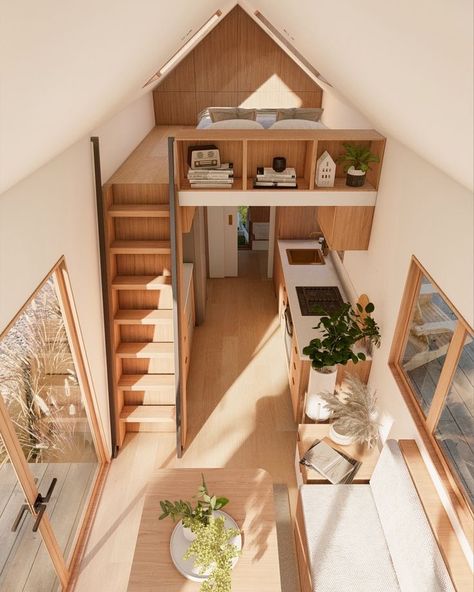 Tiny Loft, Tiny House Luxury, Nordic House, Tiny House Interior Design, Tiny House Loft, Tiny House Layout, Tiny House Inspiration, Tiny House Kitchen, Modern Tiny House