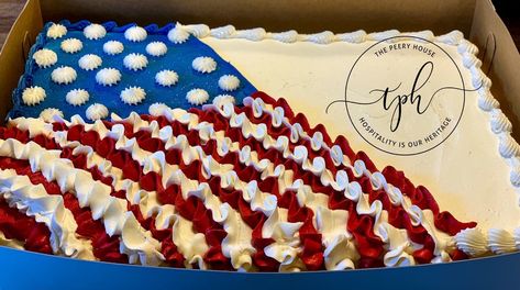 Flag Sheet Cake, Army Cake, Sheet Cake Designs, God Bless The Usa, 4th Of July Cake, Cake Buttercream, Usa Patriotic, Cookie Designs, Sheet Cake