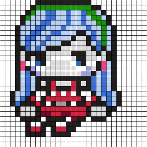 Ghoulia Perler Perler Bead Pattern | Bead Sprites | Characters Fuse Bead Patterns Pixel Art Grid Monster High, Monster Perler Bead Patterns, Monster High Kandi Pattern, Pixel Drawing Pattern, Perler Bead Patterns Monster High, Peeler Bead Patterns Ideas, Character Perler Bead Patterns, 15x15 Pixel Art, Cute Perler Patterns