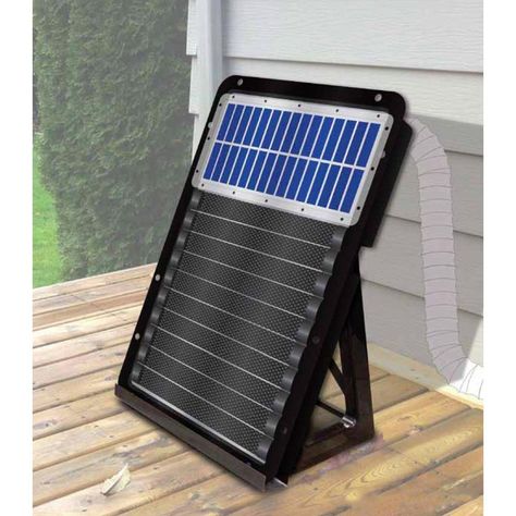 Looking for a greener way to heat your garage? A solar space heater helps you save energy in your home's exteriors, and makes for a fun project, too! Space Heater Diy, Solar Heater Diy, Shop Heater, Solar Hot Water Heater, Greenhouse Heaters, Diy Heater, Garage Heater, Garage Systems, Solar Windows