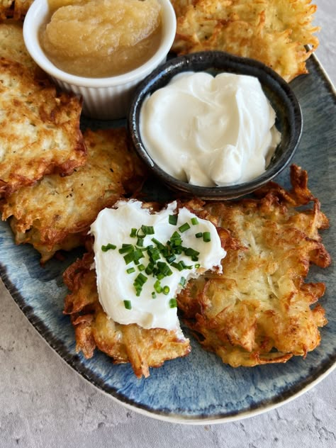 Easy Potato Latkes Potato Latkes Easy, Oat Flour Waffles, Lentil Taco Meat, Latkes Recipe, Mini Waffles, Chocolate Chip Waffles, Lentil Tacos, Potato Latkes, Potato Fritters