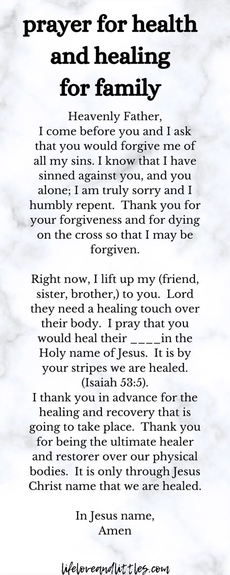 Say this simple prayer of healing over your friends and family today.  #prayers #healing Prayers For Family Members, Scripture For Healing Sick Family, Prayer To Heal The Sick, Prayer For Family Healing, Prayers For Family Healing Strength, Prayer For Healing Sick Children, Prayer For My Daughter Healing, Healing Prayers For Family, Prayer For Brother