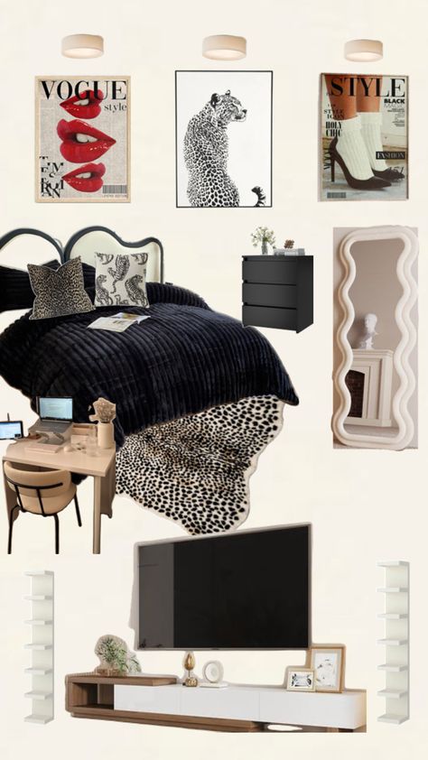 Cheetah Print Room Ideas Bedrooms, Cheetah Print Room, Cheetah Print Rooms, Cheetah Print Bedroom, Cheetah Bedroom, Vibe Rooms, Room Vibes, Room Ideas Bedroom, Apartment Room