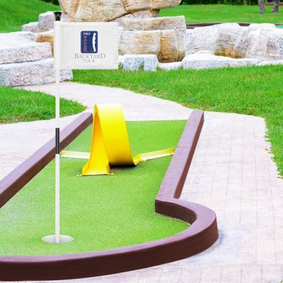 Take Your Game to the Next Level with Our 3 ft Golf Flagstick, Flag, and Hole Cup Practice Set. Perfect for Golfers of All Levels, This Set Provides Realistic Training Scenarios and Helps Improve your Accuracy and Precision on the Course. | WATSY Backyard Mini Golf Flagstick Set Plastic in White | 34 H x 4 W x 4 D in | Wayfair Putt Putt Golf Diy Ideas, Backyard Mini Golf, Portable Mini Golf, Mini Putt, Putt Putt Golf, Golf Birthday Party, Miniature Golf Course, Mini Golf Course, Golf Rules