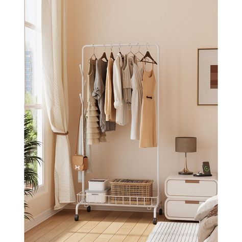 White clothing rack