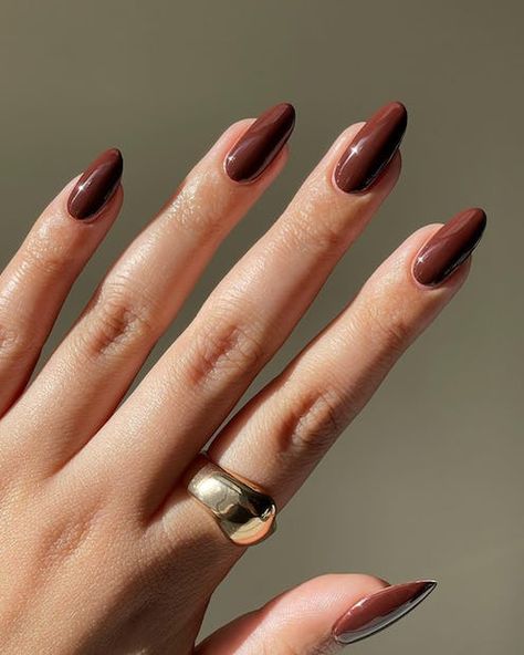 Brown Nail Polish, Brown Nail, Brown Nails Design, Manikur Kuku, Cream Nails, Shiny Nails, Diy Nail Art, Fall Nail Colors, Neutral Nails