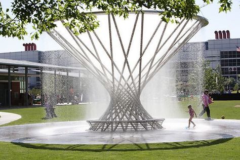 Water Design Architecture, Tree Fountain, Steel Water Feature, Fountain Park, Water Fountain Design, Hotel Landscape, Sculpture Fountain, Water Sculpture, Landscape And Urbanism Architecture