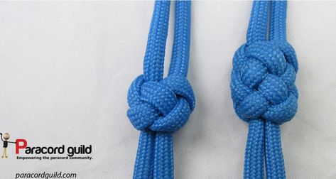 How to tie a double lanyard knot - Paracord guild Paracord Instructions, Paracord Weaving, Paracord Projects Tutorials, Splicing Rope, Paracord Uses, Lanyard Knot, Leather Braiding, Paracord Knife, Paracord Projects Diy