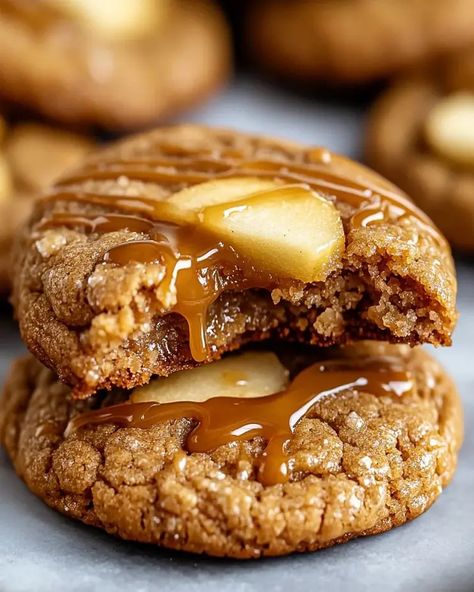 Caramel Apple Cider Cookies | Soft & Chewy Fall Treat - optimal recipes Apple Cider Caramel Cookies, Apple Cider Cookies Recipes, Cider Cookies, Optimal Recipes, Apple Cider Cookies, Cinnamon Roll Cupcakes, Apple Cookies Recipes, Caramel Apple Cider, Caramel Apple Cookies