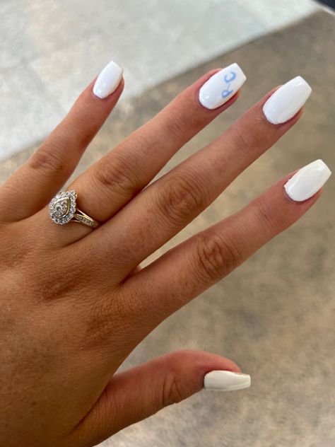 of course with my loves initials Nails With An Initial, Initials On Nails, Bachelorette Nails, Monogram Nails, New Nails, Of Course, Acrylic Nails, Initials, Monogram