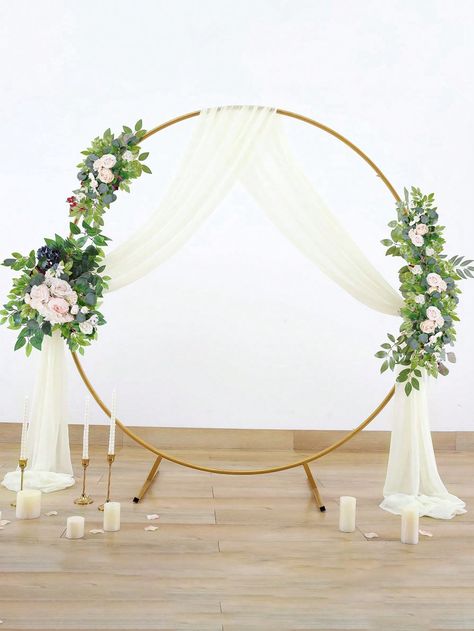 1Set 2.2m Round Metal Wedding Arch Circle Backdrop Stand, Balloon Arch Decoration Photo Booth Backdrop Stand, Wedding Ceremony Anniversary Birthday Party Bridal Shower Photo Background Decoration,Christmas Gold    Iron     Event & Party Supplies, size features are:Bust: ,Length: ,Sleeve Length: Wedding Arch Circle, Balloon Arch Frame, Balloon Arch Decorations, Circle Backdrop, Metal Wedding Arch, Metal Wedding, Gold Backdrop, Backdrop Frame, Bridal Shower Photos