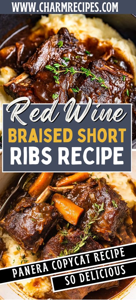 Red Wine Braised Short Ribs Braised Beef Short Ribs Dutch Ovens Le Creuset, Red Wine Braised Beef Short Ribs, Braised Short Rib Risotto, Guinness Braised Short Ribs, Red Wine Braised Short Ribs Instant Pot, Easy Short Ribs Recipe Slow Cooker, Dutch Oven Short Ribs Beef, Red Wine Braised Chuck Roast, Red Wine Braised Short Ribs Dutch Ovens